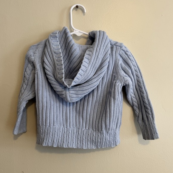 Lands End Kids Cable Knit Hooded Zip Sweater Lilac Purple & Blue Set Cozycore - Picture 6 of 8